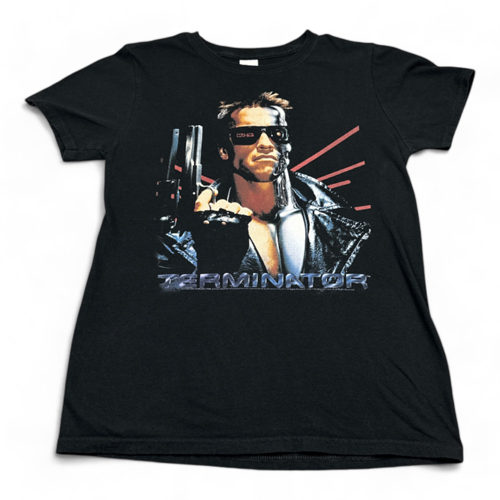 Terminator Shirt Adult SMALL Black Movie Poster Art Arnold Schwarzenegger Retro